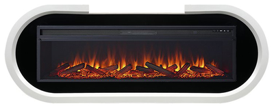 Линейный электрокамин Soho белый с черным с очагом Vision 60 LOG LED
