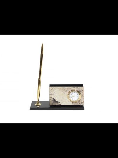 Настольная визитница из яшмы и долерита