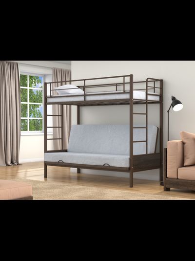 Двухъярусная кровать-диван Дакар 1 Коричневый (вставки венге)