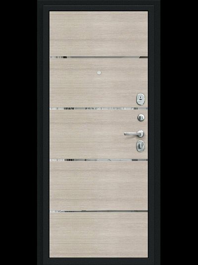 Дверь Входная - "Лайн" Cappuccino Veralinga IMP-6/Букле черное