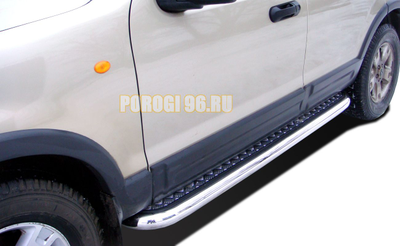 Пороги с накладным листом	d76 для Ford Explorer 3 (2002-2006)