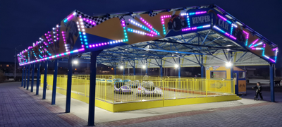 Автодром с питанием от пола 15х16 м.