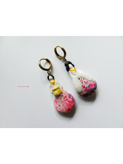 Серьги из холодного фарфора "Восточная красавица"