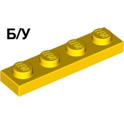 ! Б/У - Plate 1 x 4, Yellow (3710 / 371024) - Б/У
