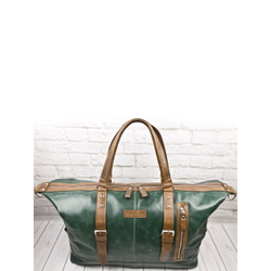 Кожаная дорожная сумка Campora Premium dark green (арт. 
4019-11)