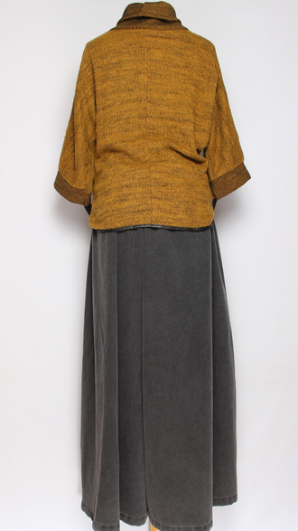 ДЖЕМПЕР БОХО "КИМОНО" однотонный хаки, горчичный, серый, бл.роза, фиолетовый до р.50