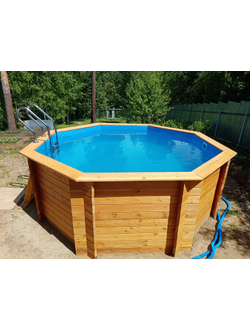 Деревянный морозоустойчивый бассейн "Орон" 370 х 370 х 145 см Кристалл