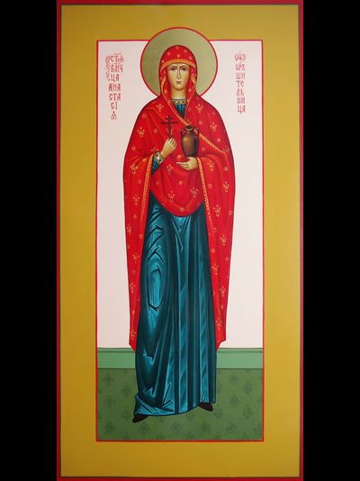 Анастасия Узорешительница, Римляныня, Иллирийская, Святая великомученица. Рукописная мерная икона.