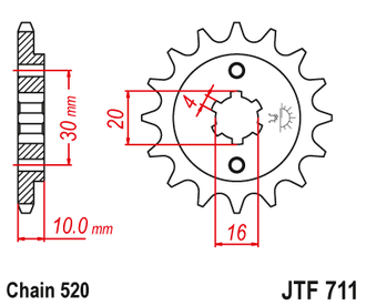 Звезда ведущая JT JTF711.13 (JTF711-13) (F711-13)