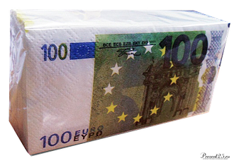 Салфетки "Пачка денег 100 евро"