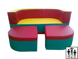 Детская игровая мебель "Солнце" зеленый / красный / желтый