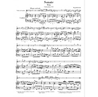 Bach C.Ph.E. 3 Sonaten f?r Viola da gamba (Viola)