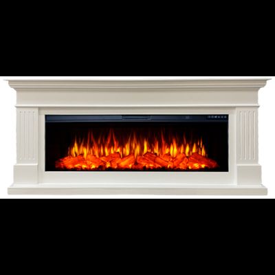 Линейный электрокамин Вермонт белый с очагом FreeSpace 60 LED FX QZ