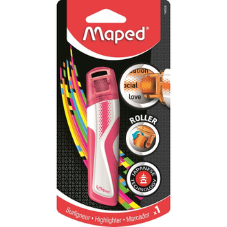 Маркер выделитель текста роллер Maped FLUO PEPS, розовый, 7 мм блистер