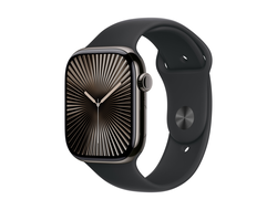 Apple Watch Series 10 46mm Slate Titanium Case with Black Sport Band M/L