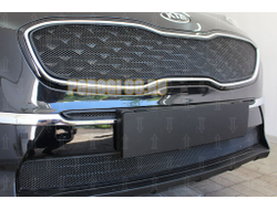 Защита радиатора KIA Sportage IV 2018- с датчиком ACC black низ