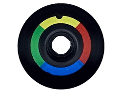 Dish 2 x 2 Inverted  Radar  with Red, Yellow, Green and Blue Quarter Arcs Pattern, Black (4740pb025 6483751)