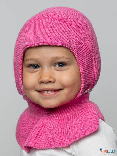Шапка-шлем 24201-03 с утепл, х/б подклад,ярко-розовый 44-46