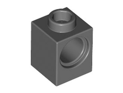 Technic, Brick 1 x 1 with Hole, Dark Bluish Gray (6541 / 4210639)