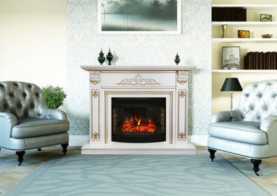 Электрокамин Византия WTS с очагом FireField 25 в интерьере