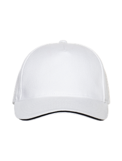 Бейсболка с кантом STAN 5 клиньев хлопок 280, 11K, Белый