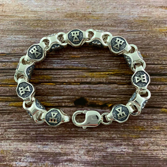 Женский браслет с Славянским Оберегом Звезда Лады и Чертого Девы по дате рождения  (30 АВГУСТА – 22 СЕНТЯБРЯ)