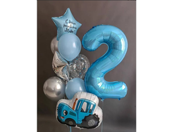 Набор шаров с синим трактором №10