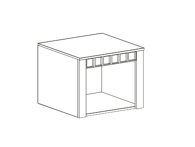 Антресоль 1 дв. "Прованс" спальня 602х590х480 Бодега белая / Патина премиум