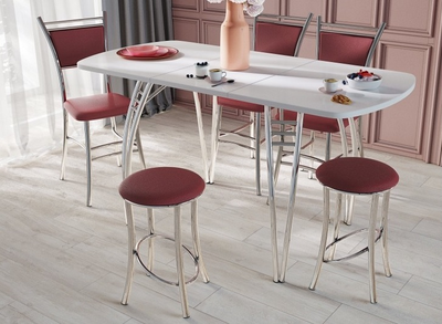 Стол кухонный раздвижной "Пластиковый", подстолье Паук, разные цвета