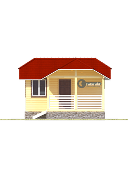 Б-13  ГАБАРИТНЫЕ РАЗМЕРЫ: (7Х5.5М) 1 ЭТАЖ, ОБЩАЯ ПЛОЩАДЬ: 34М²