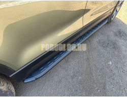 Пороги алюминиевые с пластиковой накладкой (карбон черные) 2020 мм ТСС для Rox 01 2024-