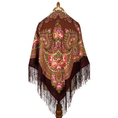 Павловопосадский платок Пламень сердца 1786-17