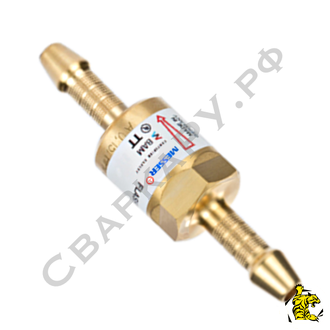 Клапан обратный огнепреградительный ацетилен-пропановый Messer TT91 FG ф6.3мм - ф6.3мм для рукава