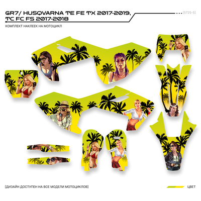 Наклейки на мотоцикл GR7 ГР7/ HUSQVARNA TE FE TX 2017-2019,  TC FC FS 2017-2018 #5725-5
