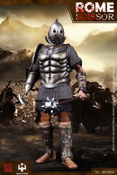 Римский гладиатор скисор (арбелас) в серебряной броне - Коллекционная ФИГУРКА 1/6 Imperial Army Hunting Ground Fighter SCISSOR Silver Edition (HH18034) - HHMODEL & HAOYUTOYS
