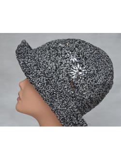 Шляпа с полями вязаная женская зима 2019 Италия фото