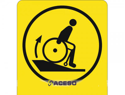 Г-08 Пиктограмма с дублированием информации по системе Брайля. Осторожно! Крутой спуск, полноцвет, П