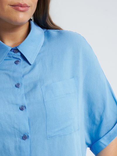 Рубашка свободного кроя c коротким рукавом