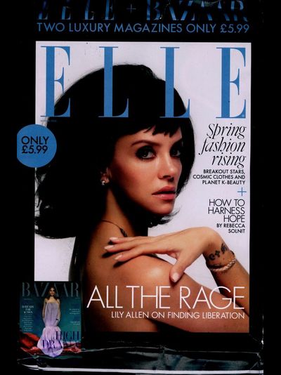 Elle UK Magazine March 2026 Lily Allen Cover + Harper's Bazaar UK Magazine March 2026  Rebecca Ferguson Cover Two Magazines In One Pack