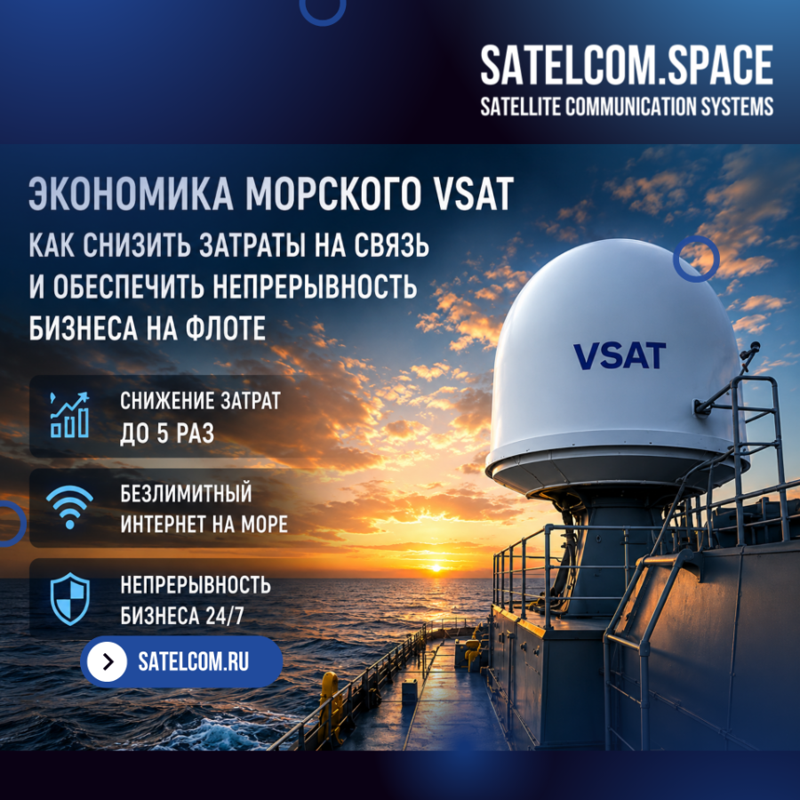 VSAT против традиционной спутниковой связи: как снизить затраты на морской интернет в 5 раз? 