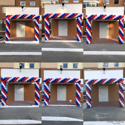 Оформление входной группы на открытие - классическая гирлянда