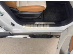 Пороги труба с проступью Папа Тюнинг d76 для JETOUR X70 Plus 2023-