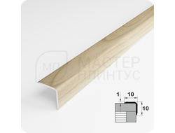 Алюминиевый отделочный уголок Лука УО 10х10мм. дуб шато