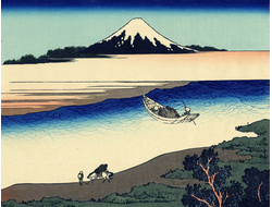 Картина обогреватель, репродукция японской живописи Река Татэкава в Хондзё