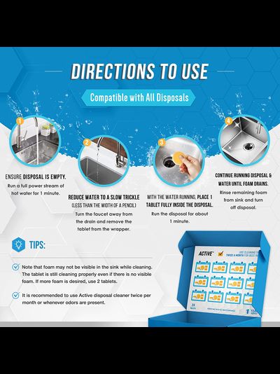 Чистящие таблетки для измельчителя DISPOSER CLEANER, (24 шт/упак)