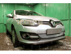 Защита радиатора Renault Megane III (рестайлинг 2) 2014- (2 части) chrome верх
