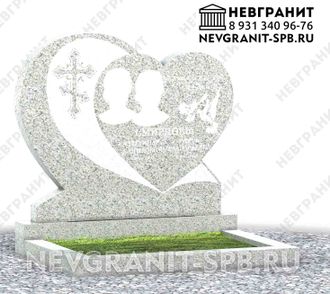 Горизонтальный памятник ДГ-73 мансуровский сердце