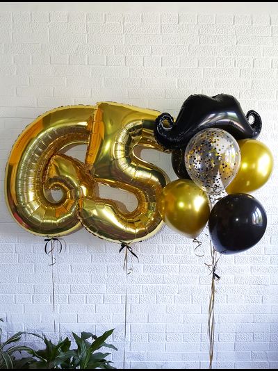 Сет воздушных шаров для него "Усатый юбилей"