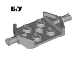 ! Б/У - Plate, Modified 2 x 2 with Wheels Holder Wide and Hole, Light Bluish Gray (6157 / 4211569 / 6387244) - Б/У