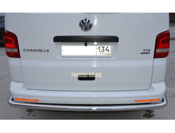 Защита заднего бампера угловая большая d60 для Volkswagen T5 Caravelle (2009-2015)